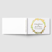 Gouden Folie Bloem Krans Elegante Witte Huwelijk Gastenboek (Volledig)