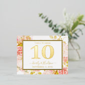 Gouden Folie Bloem Roze Gouden Tafelnummer voor de (Staand Voorkant)