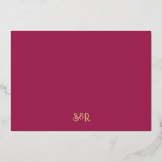 Gouden folie Bloemen goudsbloem indiaan Save the d Folie Uitnodiging (Achterkant)