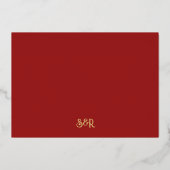 Gouden folie Bloemen goudsbloem indiaan Save the d Folie Uitnodiging (Achterkant)