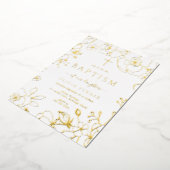 Gouden folie Bloemen Jongen of Meisje Dopen Gouden Folie Uitnodiging (Gedraaid)