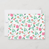 Gouden Folie Bloemen Mexicaanse Bruiloft Fiesta RS RSVP Kaartje (Achterkant)