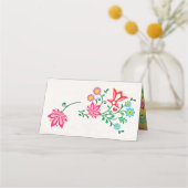 Gouden Folie Bloemen Mexicaanse Fiesta tafelkaarte Plaatskaartje (Achterkant)