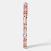 Gouden Folie Bloemen op Roze Case-Mate iPhone Case (Achterkant / Rechts)