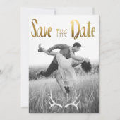 Gouden folie Bohemian Glamour | Foto De datum opsl Save The Date (Voorkant)