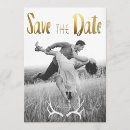 Gouden folie Bohemian Glamour | Foto De datum opsl Save The Date