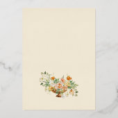 Gouden folie Boho bloem meisje baby brunch uitnodi Folie Uitnodiging (Achterkant)