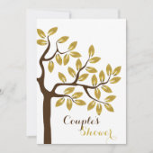 Gouden folie boom moderne koppels douche bruiloft kaart (Voorkant)