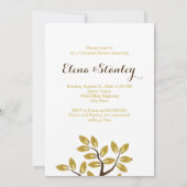 Gouden folie boom moderne koppels douche bruiloft kaart (Achterkant)