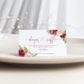 Gouden folie bordeaux bloemenluier loterij ticket informatiekaartje