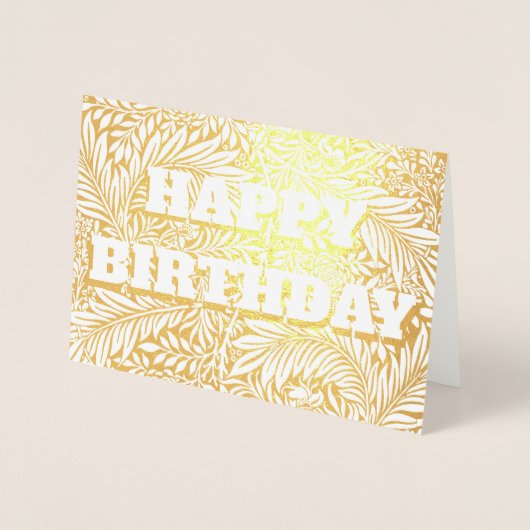 Gouden Folie Botanische Gelukkige Verjaardag Folie Kaarten (Voorkant)