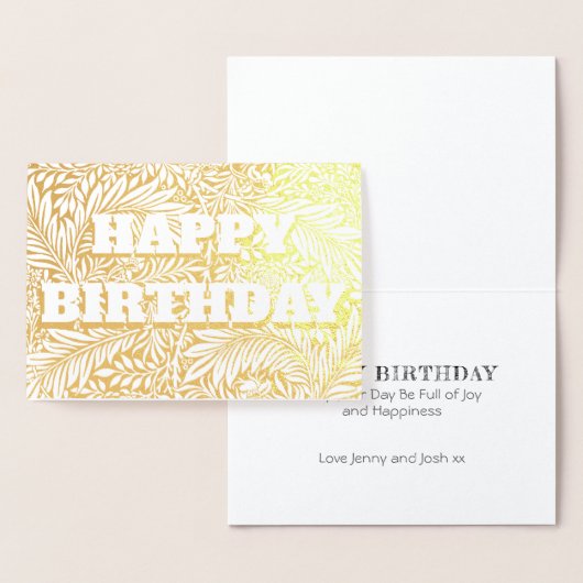 Gouden Folie Botanische Gelukkige Verjaardag Folie Kaarten (Display)