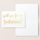 Gouden Folie Bruidsmeisje Folie Kaarten (Display)