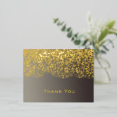 Gouden folie bruiloft dank u folie feestdagen briefkaart (Staand Voorkant)