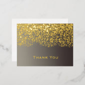 Gouden folie bruiloft dank u folie feestdagen briefkaart (Voorkant / Achterkant)