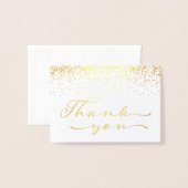 Gouden folie bruiloft dank u folie kaarten (Voorkant met envelop)