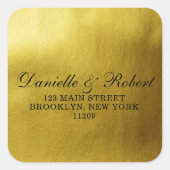 Gouden Folie Bruiloft Monogram Retouradres Labels (Voorkant)