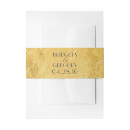 Gouden folie bruiloft uitnodigingen wikkel