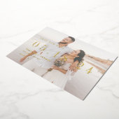 Gouden Folie Bruiloft Uniek Modern Save Our Date Q Uitnodiging (Gedraaid)