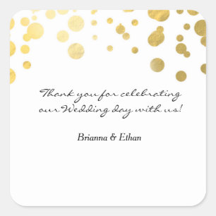 Gouden Folie Bruiloft Witte Favor Sticker Labels