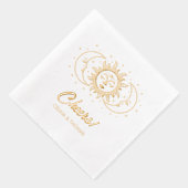 Gouden Folie Celestial Gepersonaliseerde Trouwserv Servetten (Rechts)