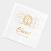 Gouden Folie Celestial Gepersonaliseerde Trouwserv Servetten (Links)