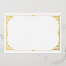Gouden Folie Certificaat Pagina Rand Frame Victori Uitnodiging