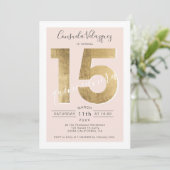 gouden folie-chic-script zwart op quinceanera-foto kaart (Staand voorkant)