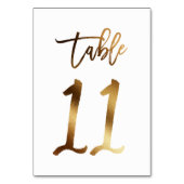 Gouden folie chique trouwtafel nummer | Tabel 11 Kaart (Achterkant)