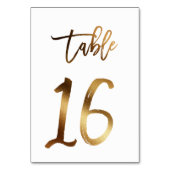 Gouden folie chique trouwtafel nummer | Tabel 16 Kaart (Achterkant)
