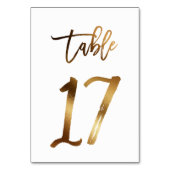 Gouden folie chique trouwtafel nummer | Tabel 17 Kaart (Achterkant)