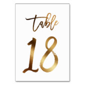 Gouden folie chique trouwtafel nummer | Tabel 18 Kaart (Achterkant)