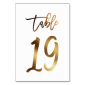 Gouden folie chique trouwtafel nummer | Tabel 19 Kaart (Voorkant)