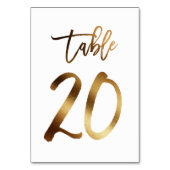 Gouden folie chique trouwtafel nummer | Tabel 20 Kaart (Achterkant)