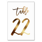 Gouden folie chique trouwtafel nummer | Tabel 22 Kaart (Achterkant)