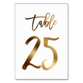 Gouden folie chique trouwtafel nummer | Tabel 25 Kaart (Achterkant)