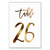 Gouden folie chique trouwtafel nummer | Tabel 26 Kaart (Achterkant)