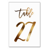 Gouden folie chique trouwtafel nummer | Tabel 27 Kaart (Achterkant)