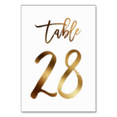 Gouden folie chique trouwtafel nummer | Tabel 28 Kaart (Achterkant)