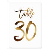 Gouden folie chique trouwtafel nummer | Tabel 30 Kaart (Achterkant)