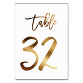 Gouden folie chique trouwtafel nummer | Tabel 32 Kaart (Achterkant)