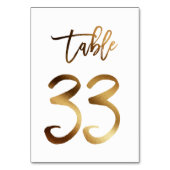 Gouden folie chique trouwtafel nummer | Tabel 33 Kaart (Achterkant)