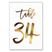 Gouden folie chique trouwtafel nummer | Tabel 34 Kaart (Achterkant)