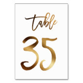 Gouden folie chique trouwtafel nummer | Tabel 35 Kaart (Achterkant)
