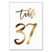 Gouden folie chique trouwtafel nummer | Tabel 37 Kaart (Achterkant)