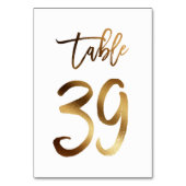 Gouden folie chique trouwtafel nummer | Tabel 39 Kaart (Achterkant)
