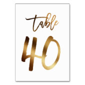 Gouden folie chique trouwtafel nummer | Tabel 40 Kaart (Voorkant)