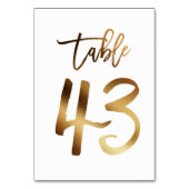 Gouden folie chique trouwtafel nummer | Tabel 43 Kaart (Voorkant)