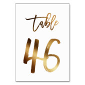 Gouden folie chique trouwtafel nummer | Tabel 46 Kaart (Achterkant)