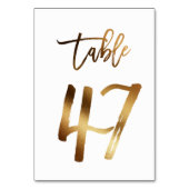 Gouden folie chique trouwtafel nummer | Tabel 47 Kaart (Achterkant)